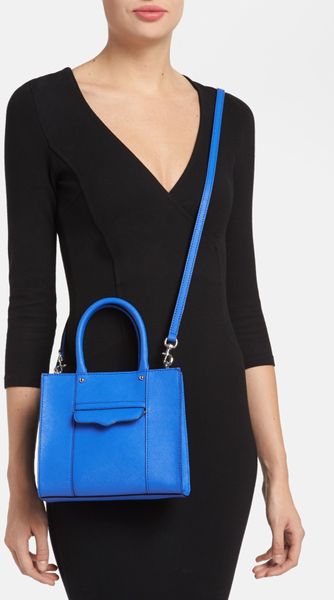 Rebecca Minkoff Mab Mini Leather Tote In Blue (Electric Blue) | Lyst