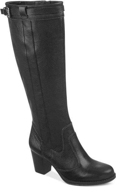 Naturalizer Damaris Wide Calf Tall Boots in Black (Black Leather ...