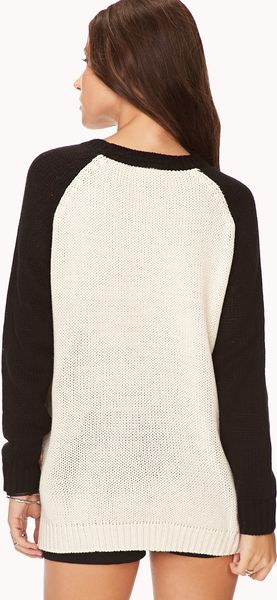 Forever 21 Quirky Panda Sweater in White (Creamblack)