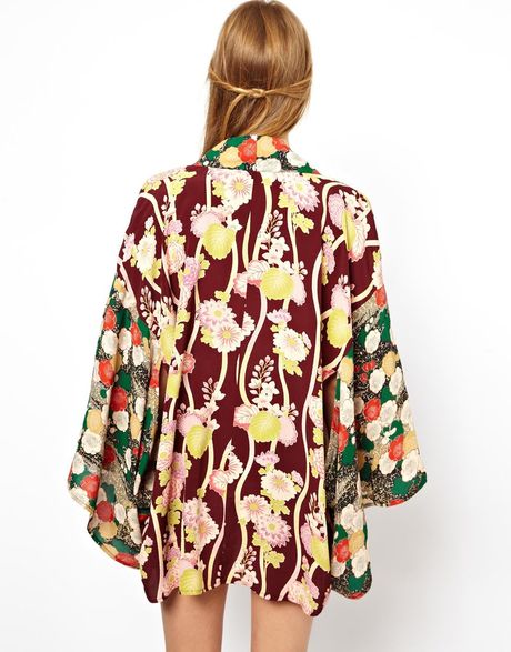 Insight Asos Oversized Kimono In Cut About Oriental Floral Print in