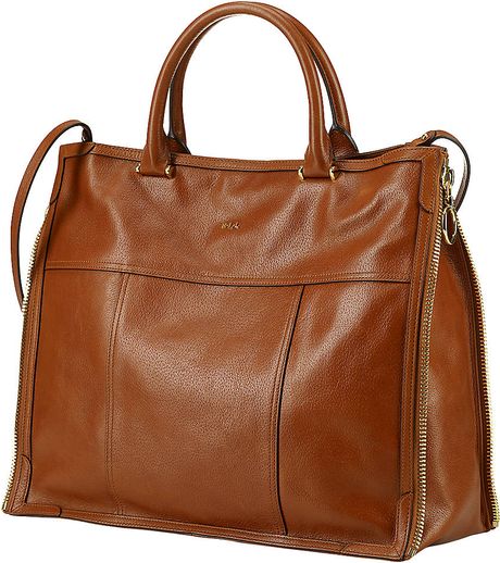 ralph lauren tan leather bag