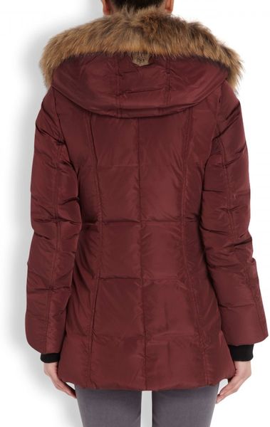 Mackage Adali Fur Trimmed Quilted Shell Coat in Red (burgundy) | Lyst