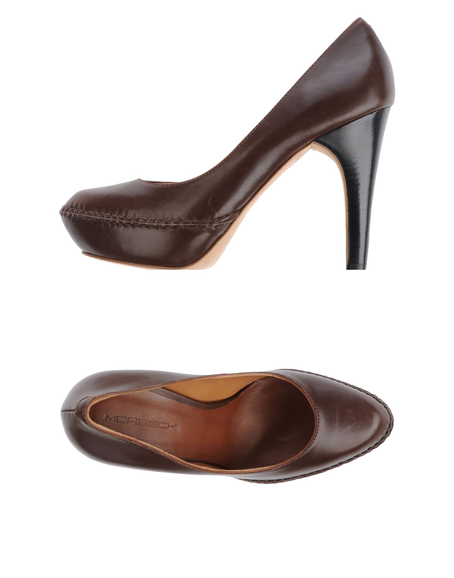 dark brown platform pumps