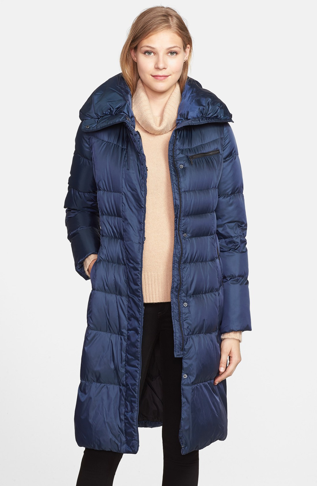 Cole Haan Pillow Collar Packable Down Feather Coat in Blue (Navy) | Lyst dakine seeker 24l