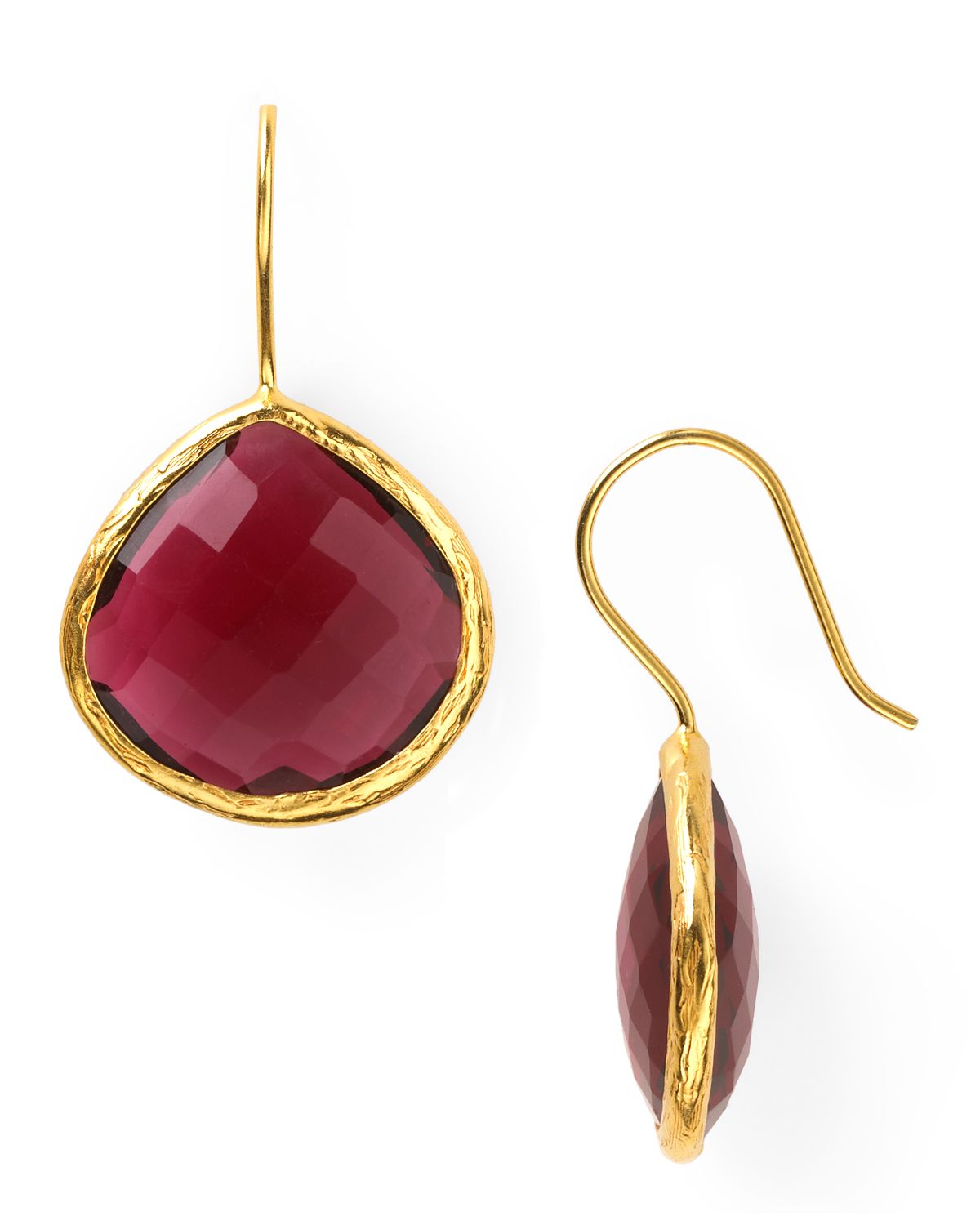 Coralia Leets Single Gold Teardrop Earrings in Red (Cranberry) | Lyst