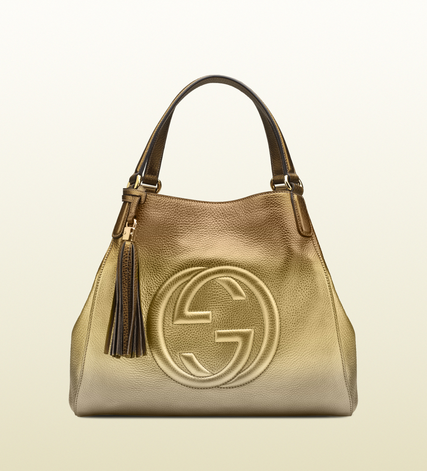 Gucci Soho Shaded Leather Shoulder Bag in Gold (beige) | Lyst