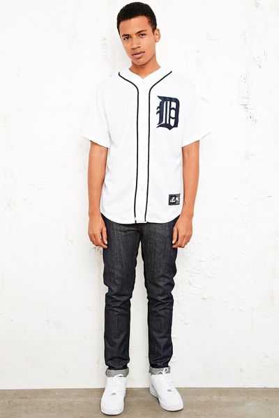 Urban Outfitters Detroit Tigers Baseball Shirt in White for Men | Lyst