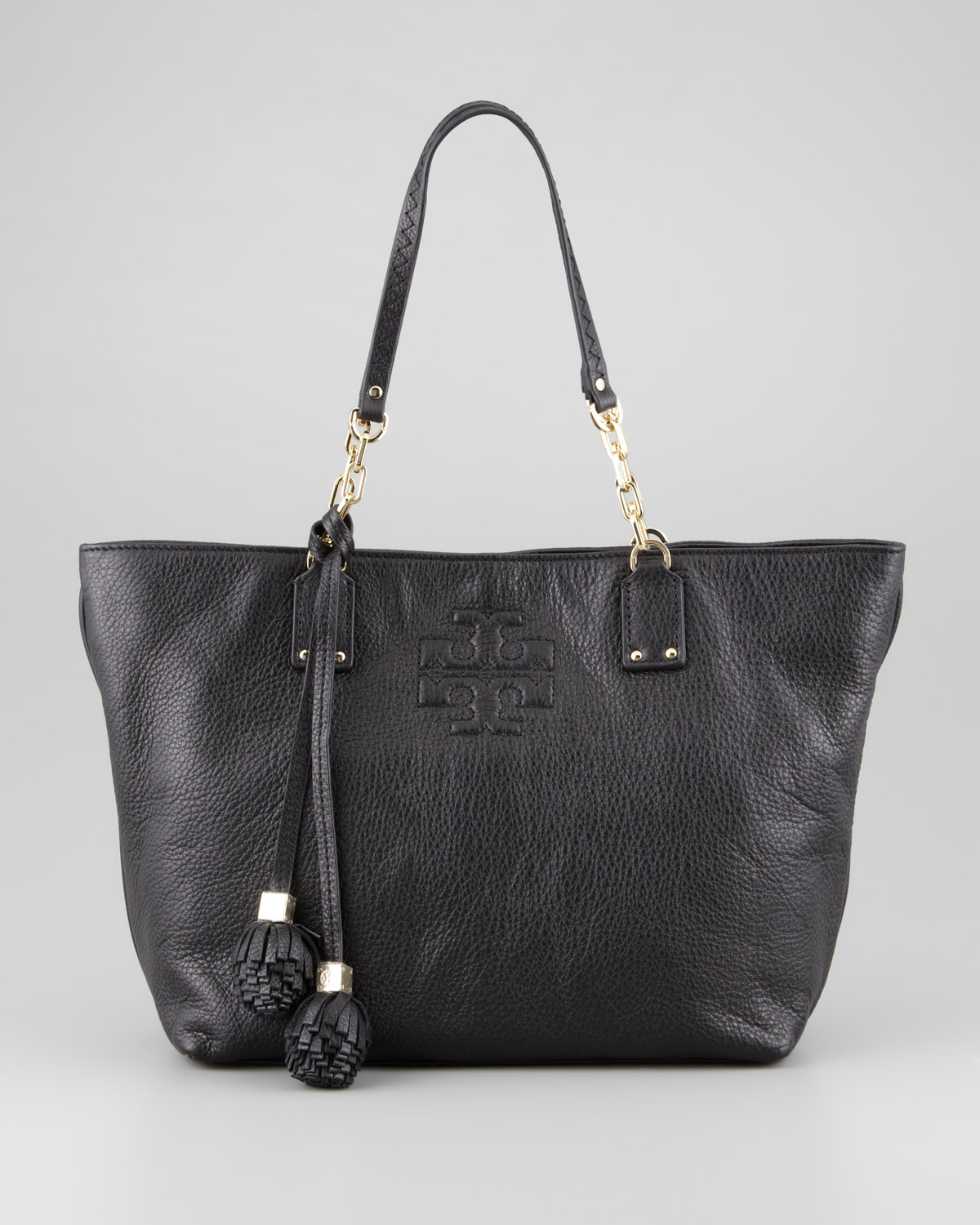 Tory Burch Thea Small Tassel Tote Bag Wildflower in Black Lyst