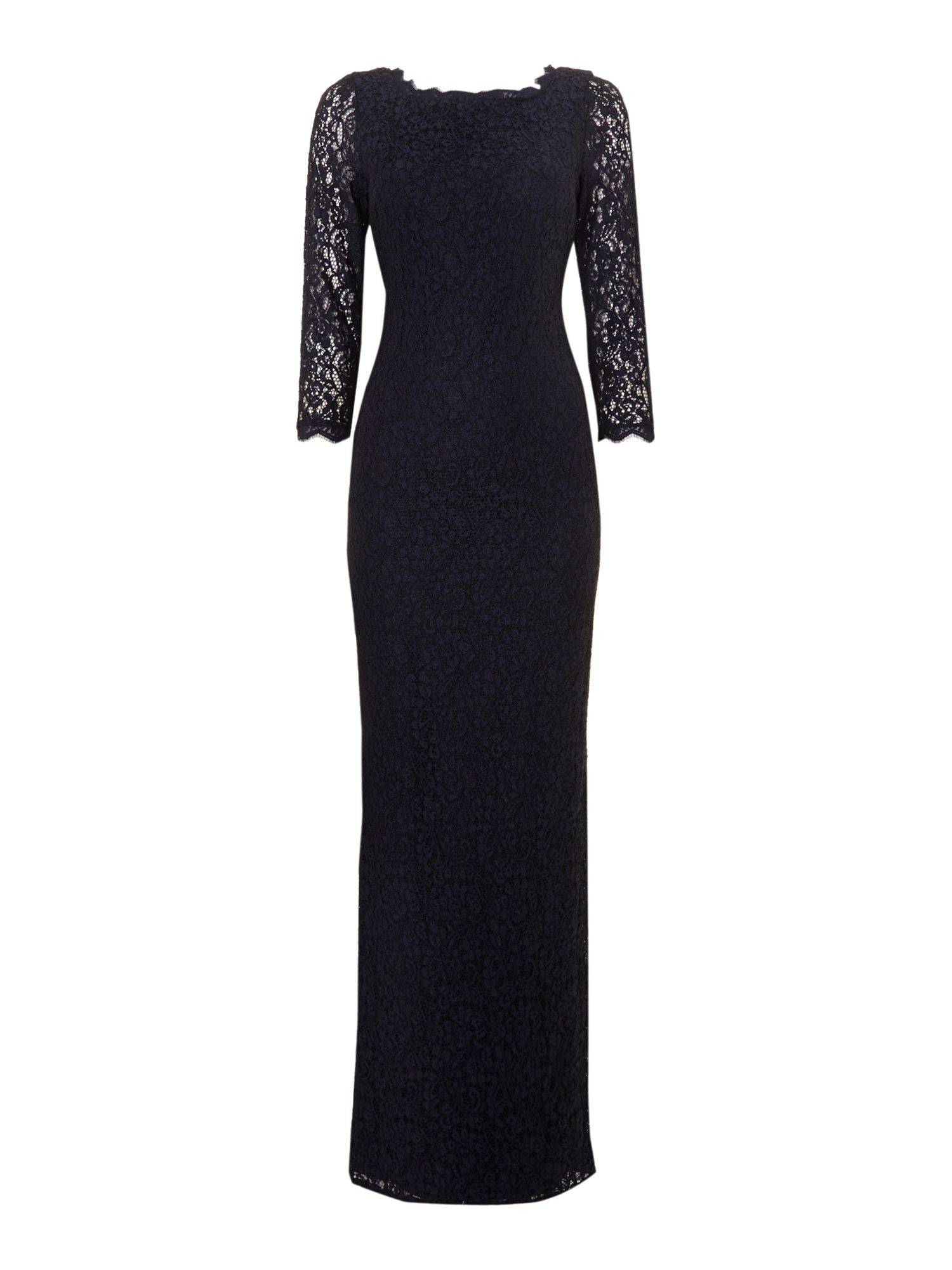 navy lace gown