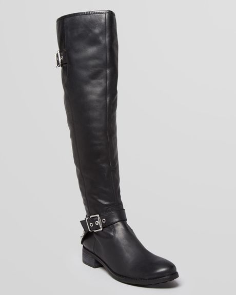 Luxury Rebel Over The Knee Flat Boots Luna Studded in Black | Lyst