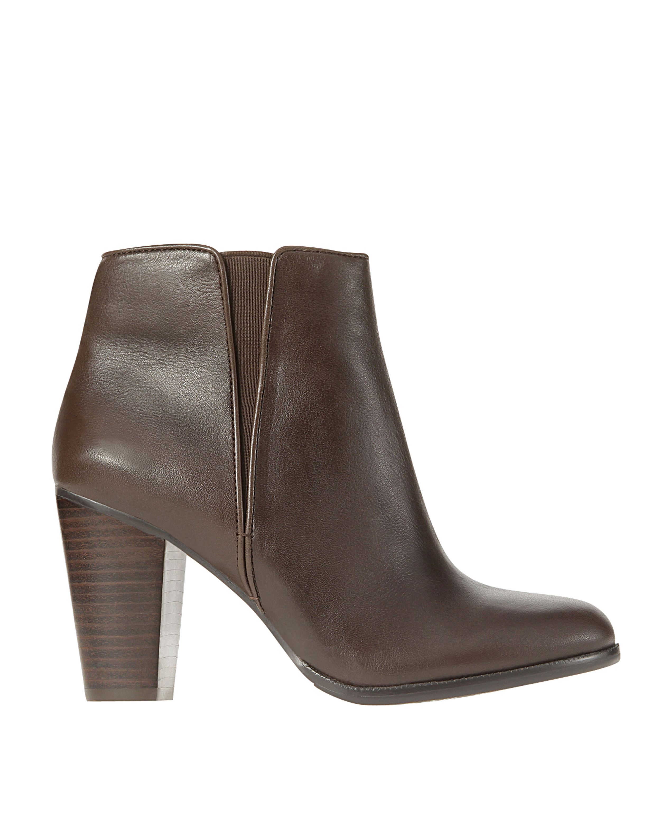 chunky heel boots brown