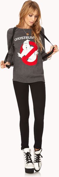 Forever 21 Playful Ghostbusters Sweater in Gray (Charcoalwhite ...