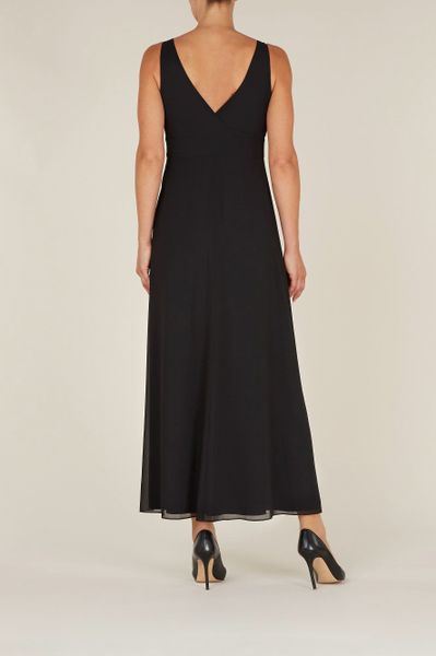 Jacques Vert Lace Panel Maxi Dress in Black | Lyst
