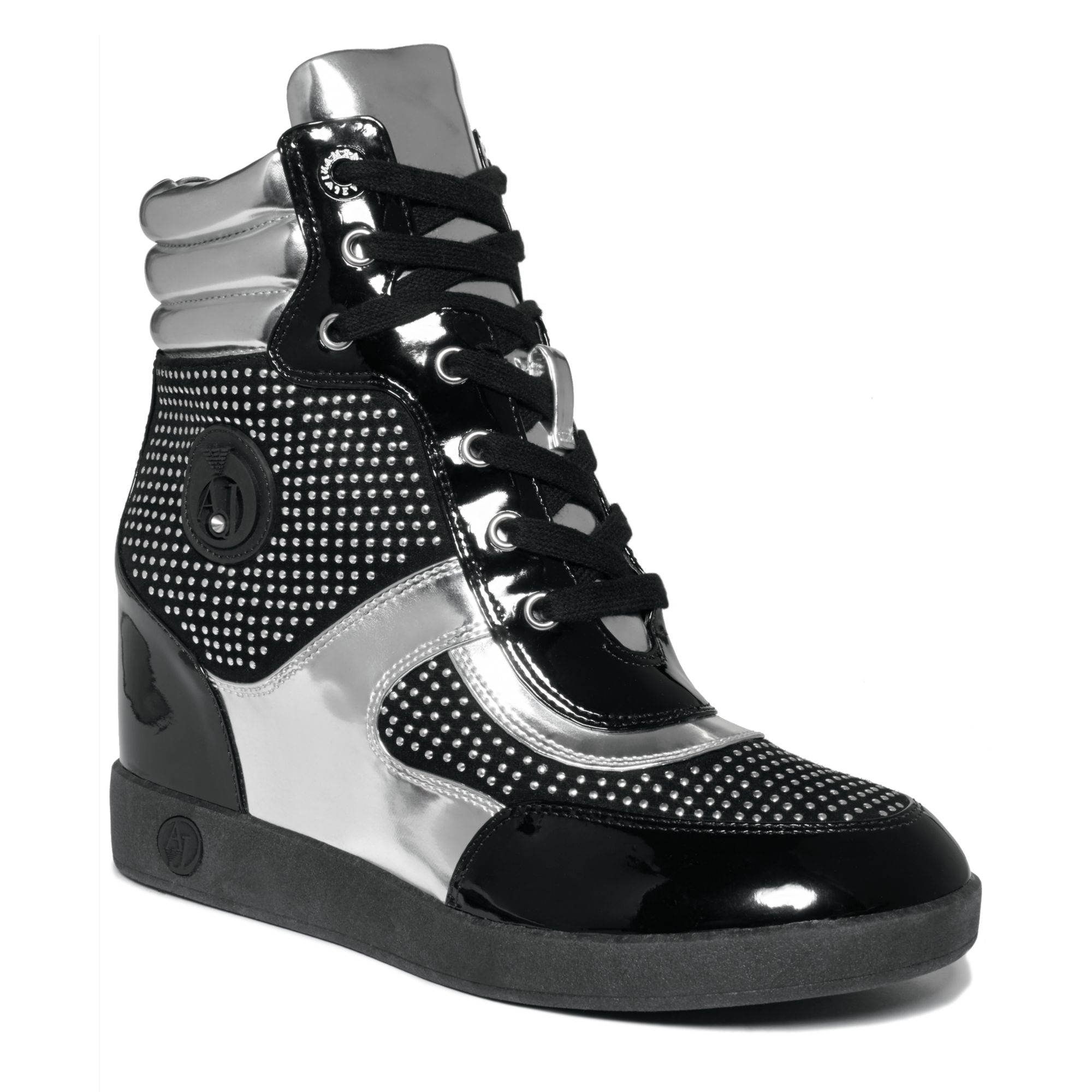 armani jeans high top sneakers