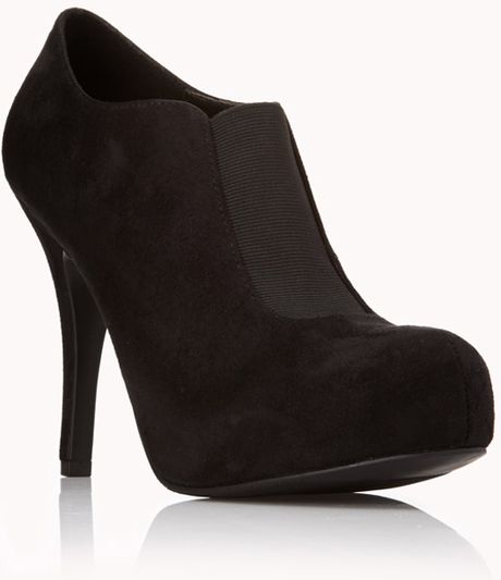 black faux suede booties