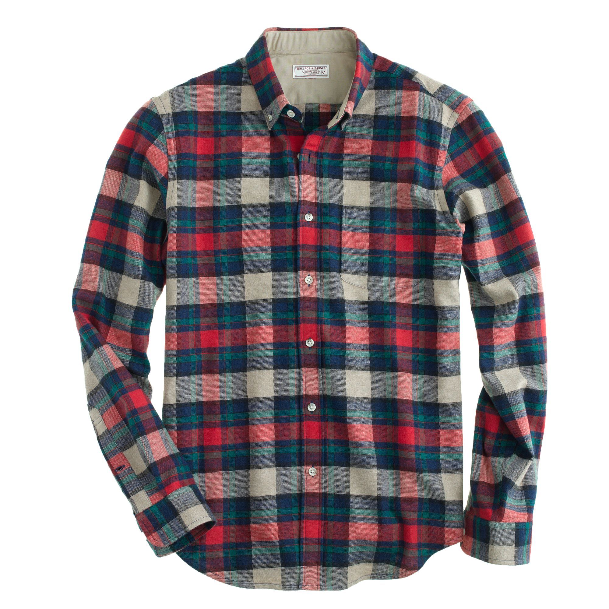 Jcrew Wallace Barnes Woodshop Flannel Shirt In Chili Powder Plaid In Red For Men Chili Powder 2095