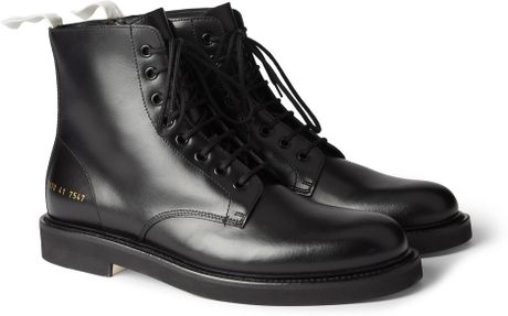 common projects leather combat boots