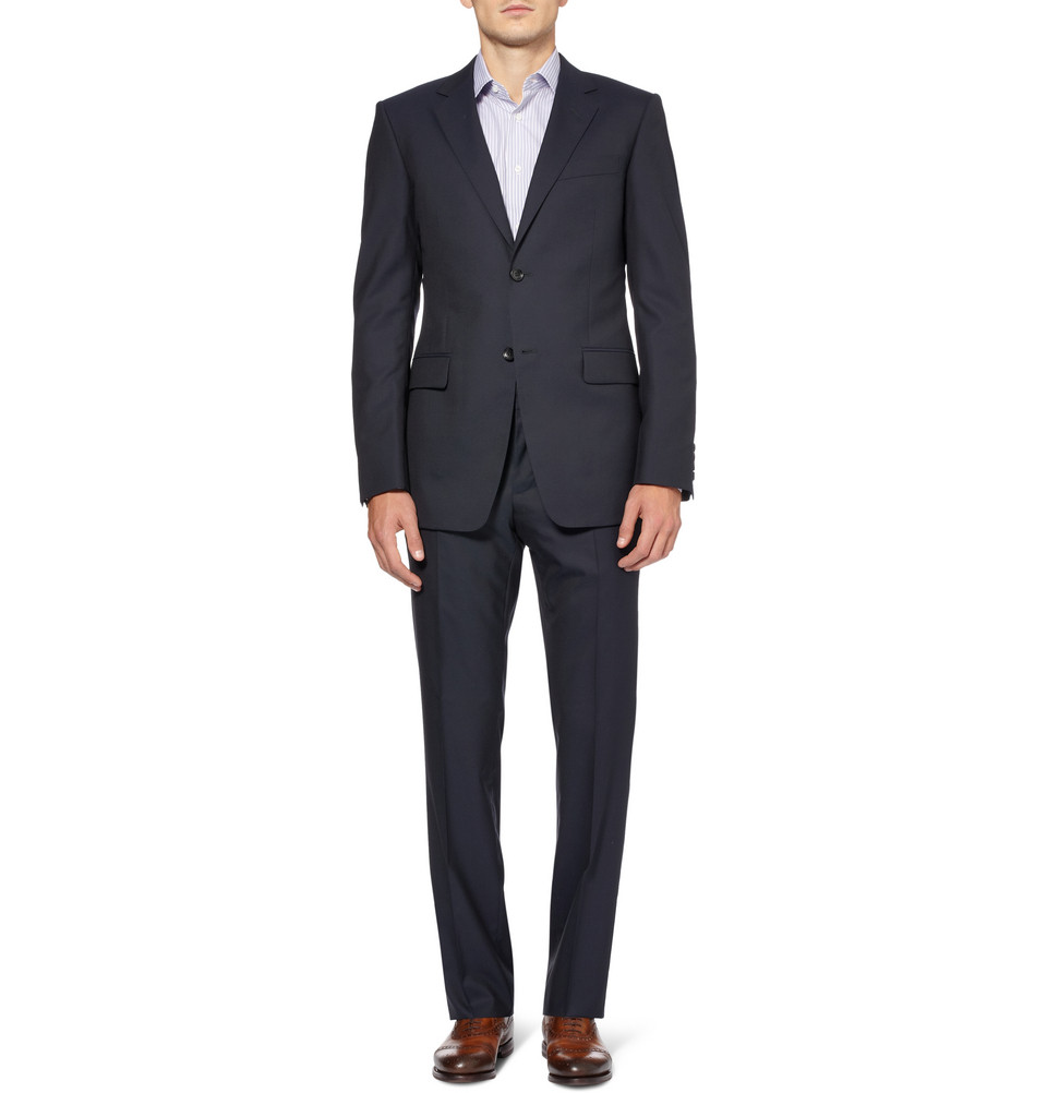 Gucci Navy Brera SlimFit Wool Suit in Blue for Men Lyst