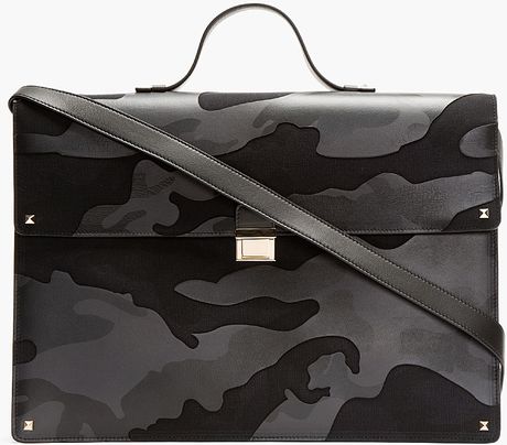 valentino briefcase navy camo leather