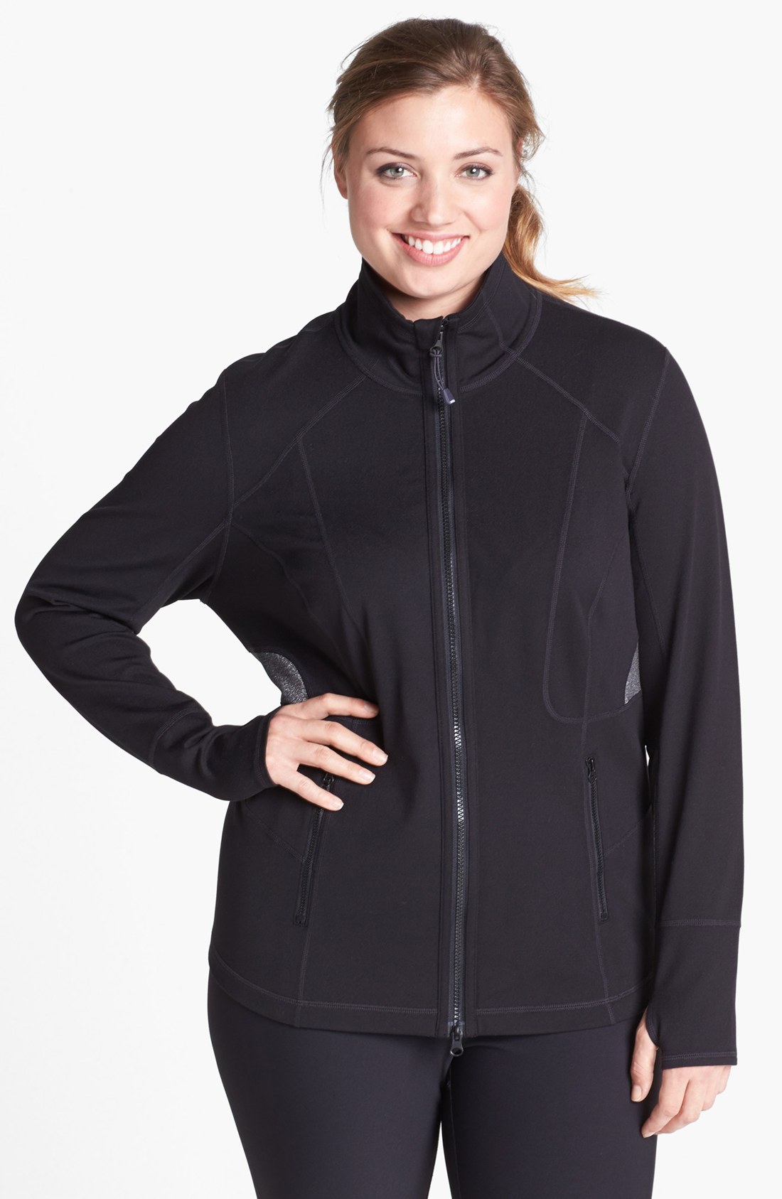Zella Luxe Mix Jacket in Black Lyst