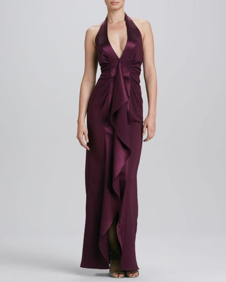 ruffle front gown