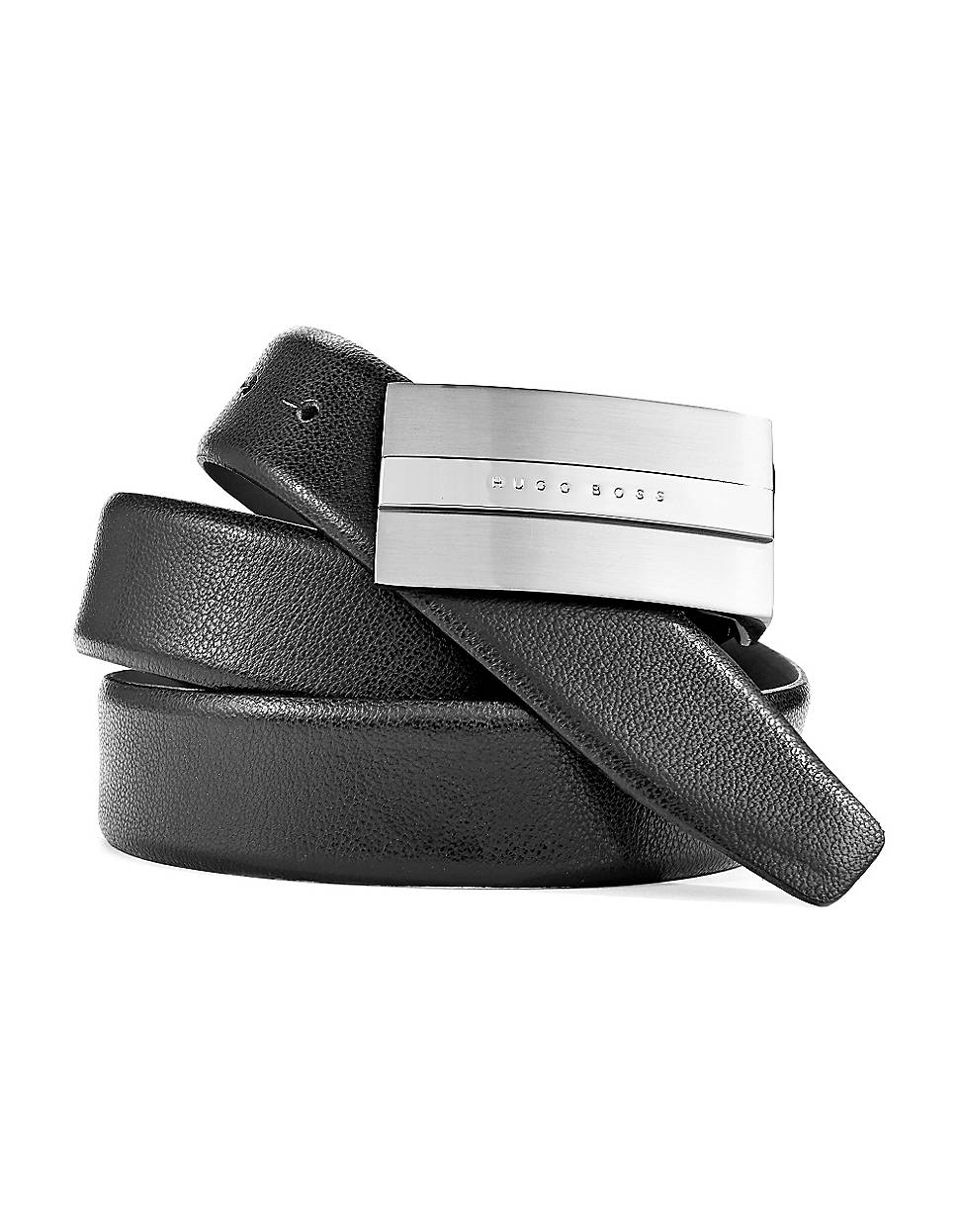 Hugo Boss Leather Belt With Placket Buckle In Black For Men Lyst 7160