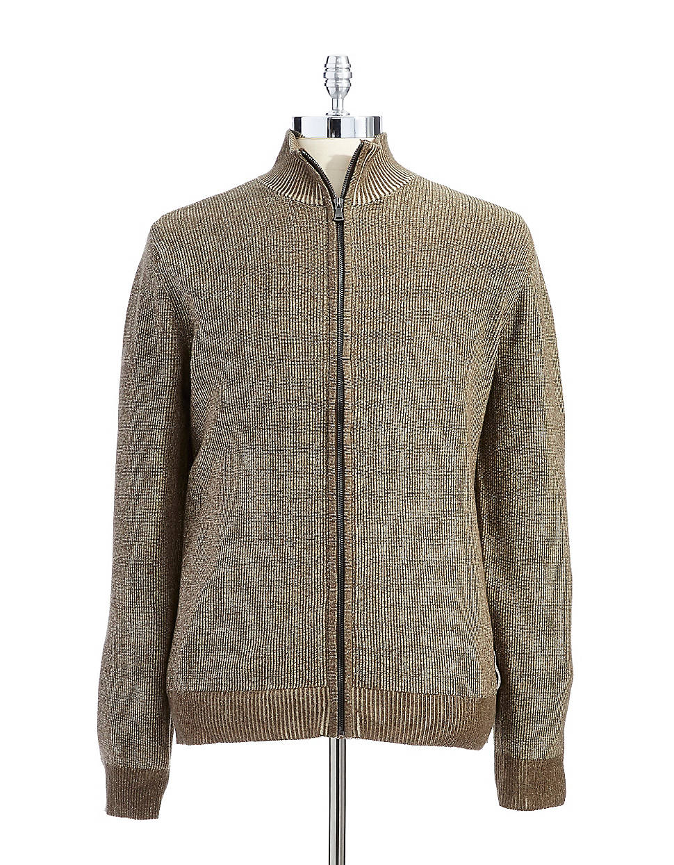 Calvin Klein Jeans Plaited Zip Up Sweater in Gray for Men (bark) Lyst