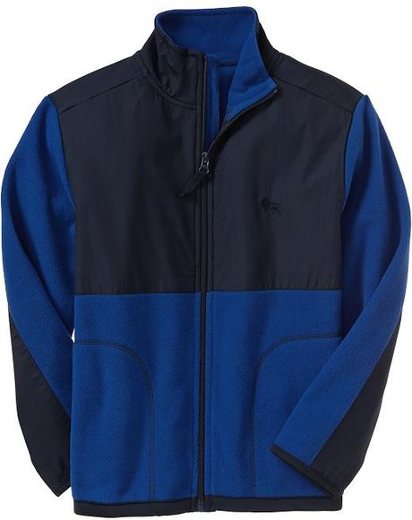 Old Navy Boys Pieced Yoke Performance Fleece Jackets in Blue for Men ...