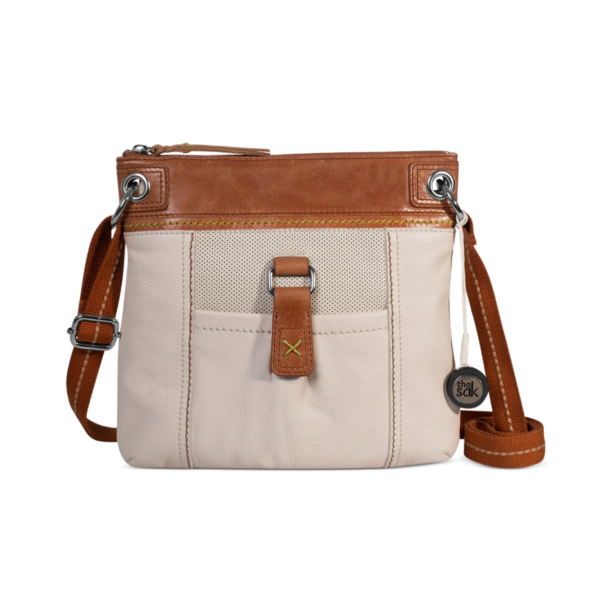 The Sak Kendra Leather Crossbody in Brown (Stone Perf Block) Lyst