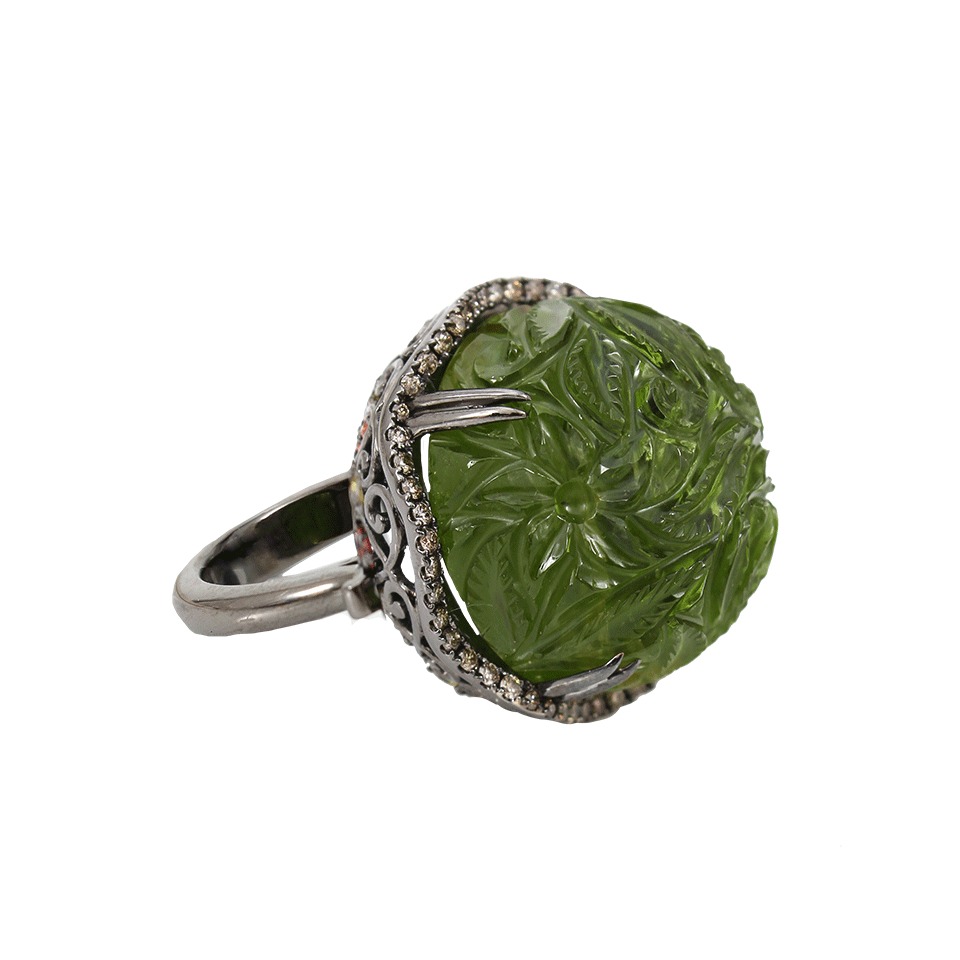 Bochic Carved Peridot Ring in Black (BLKGOLD) Lyst