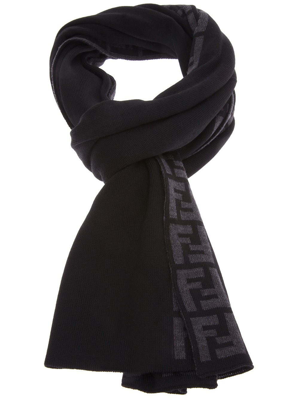 Fendi Monogram Scarf in Black for Men | Lyst