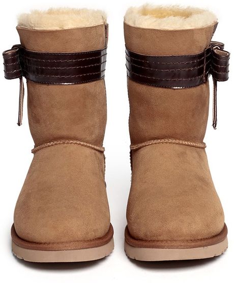 short tan uggs with bows