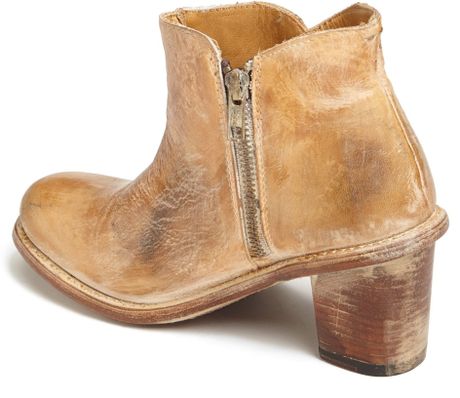 leather distressed booties