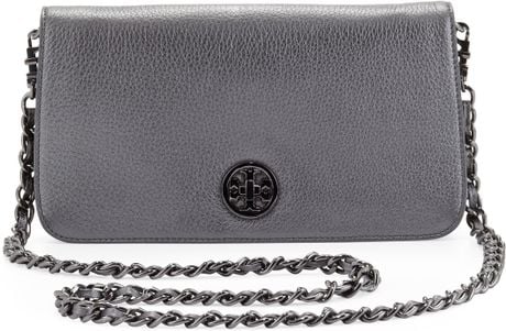 silver tory burch clutch