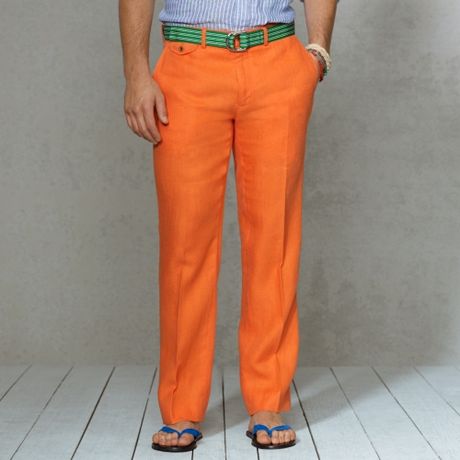 Polo Ralph Lauren Classicfit Linen Trouser in Orange for ...