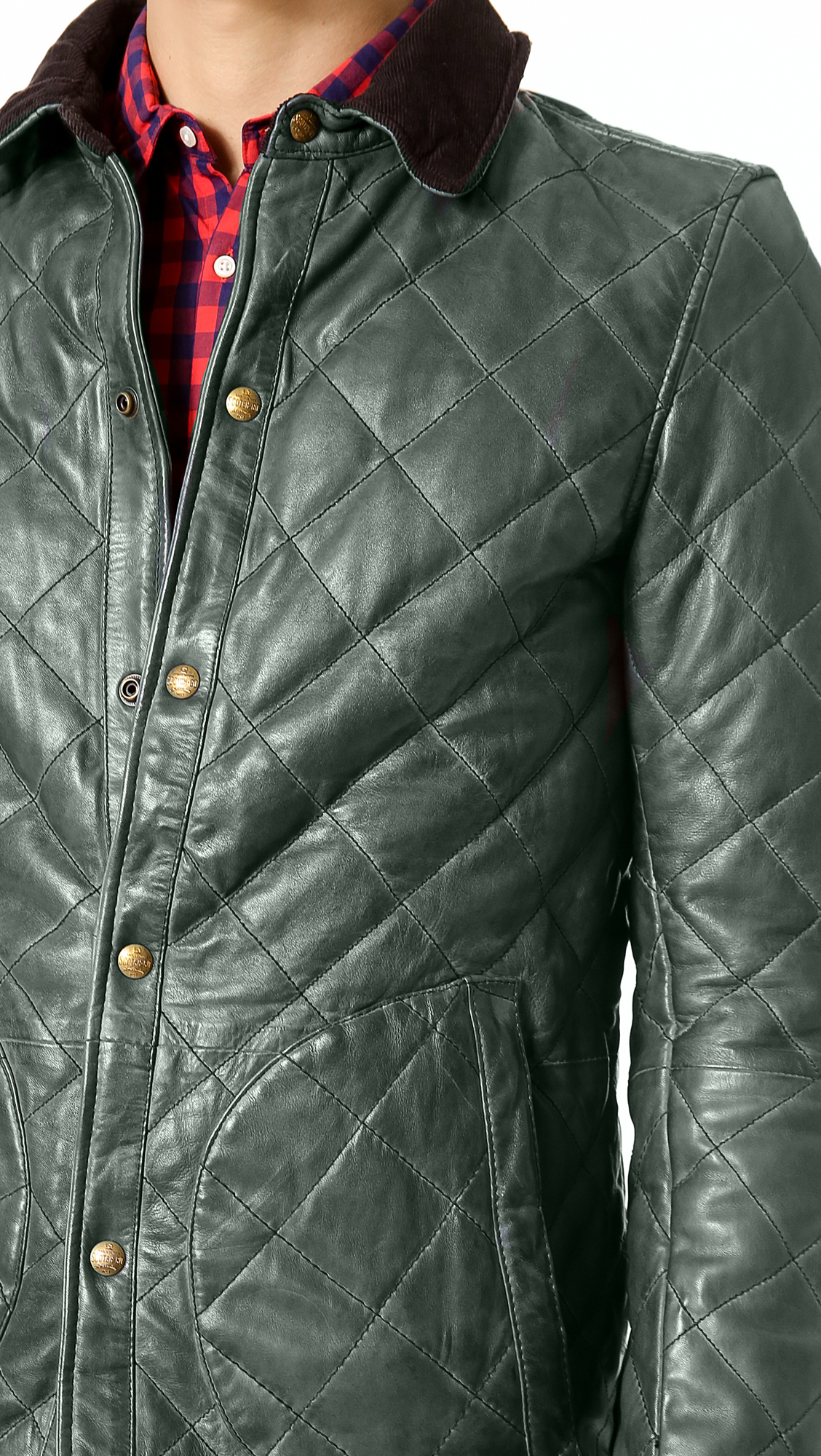 Scotch & Soda Quilted Leather Jacket in Green for Men (Olive) Lyst