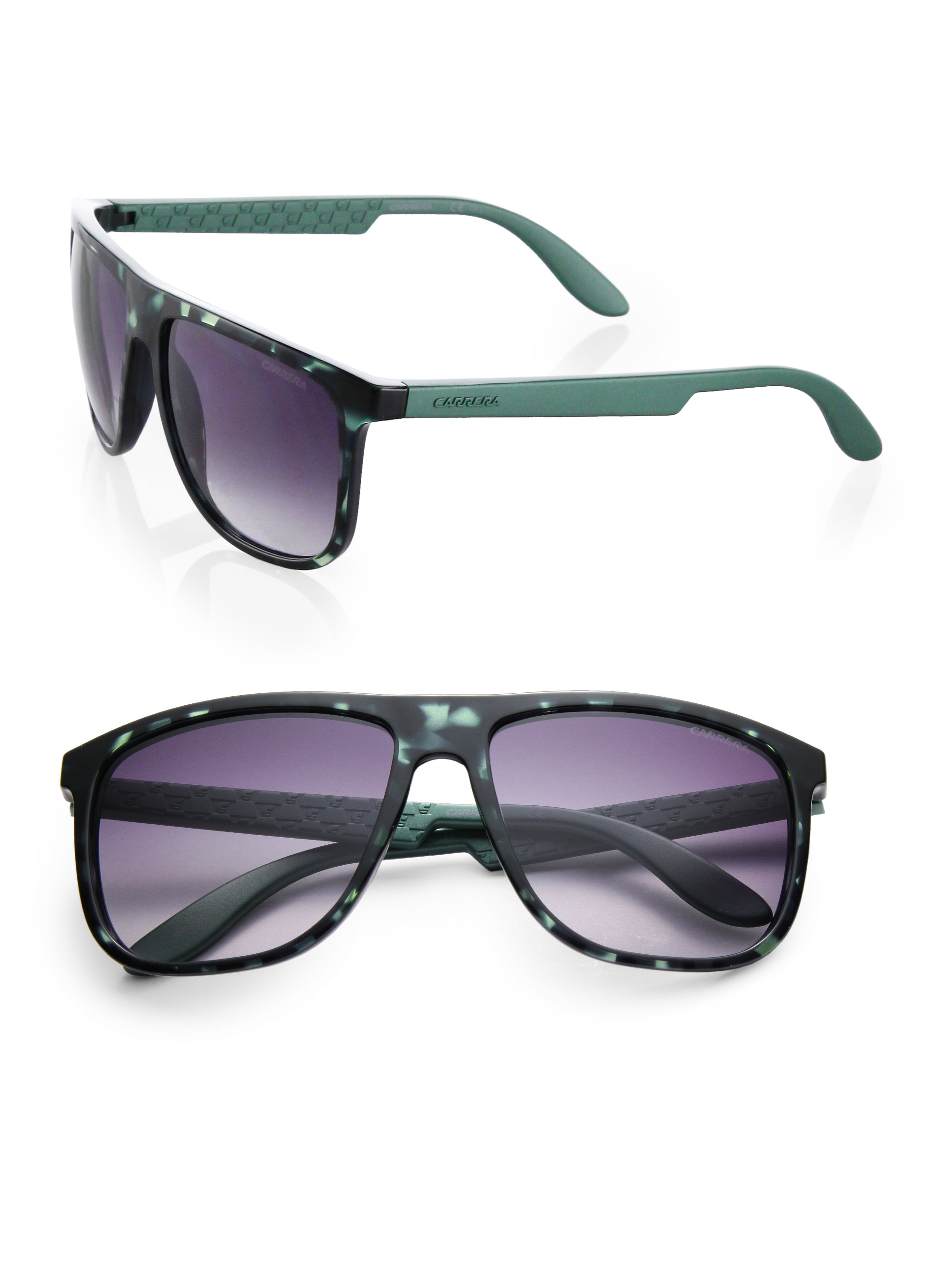Carrera Printed Logo Wayfarer Sunglasses in Green for Men Lyst