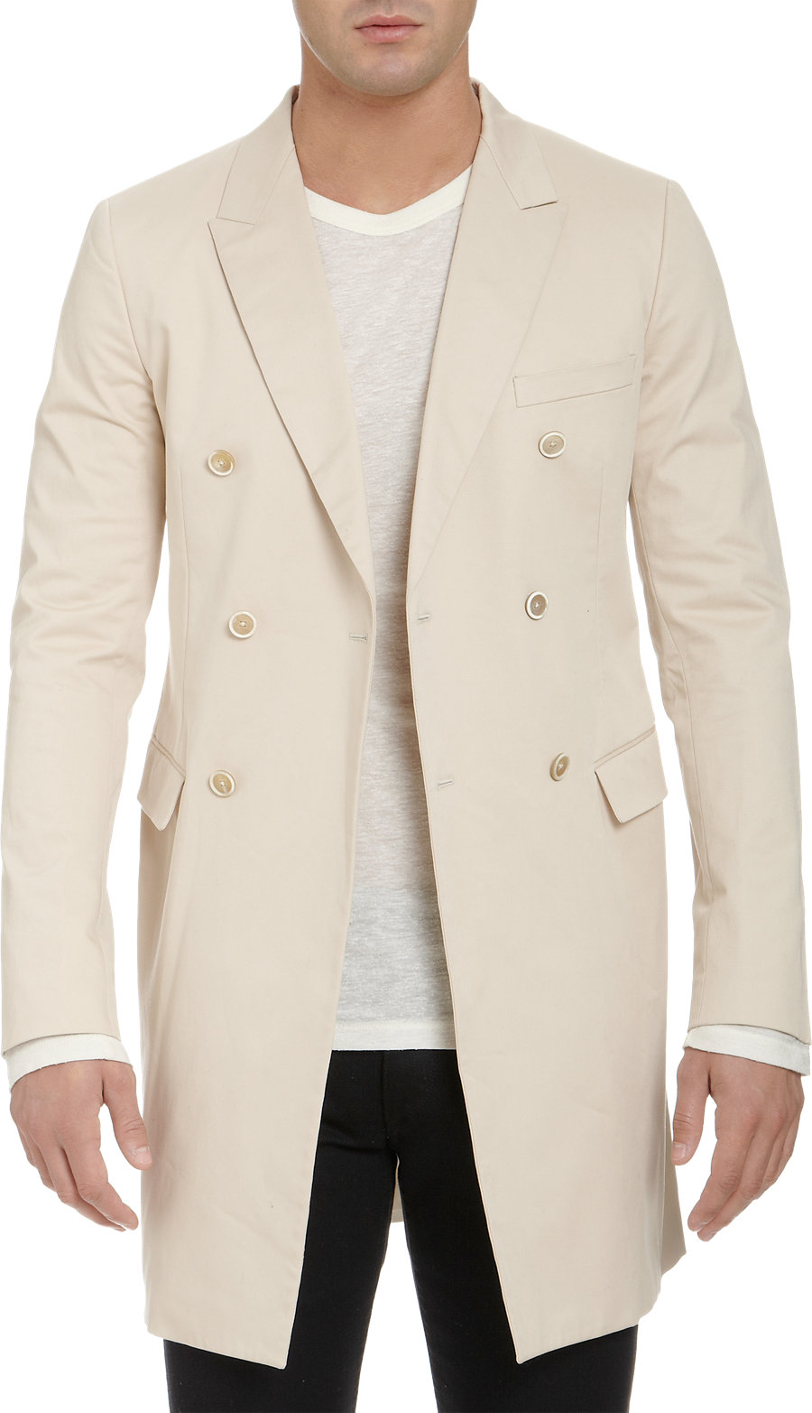 men tan overcoat