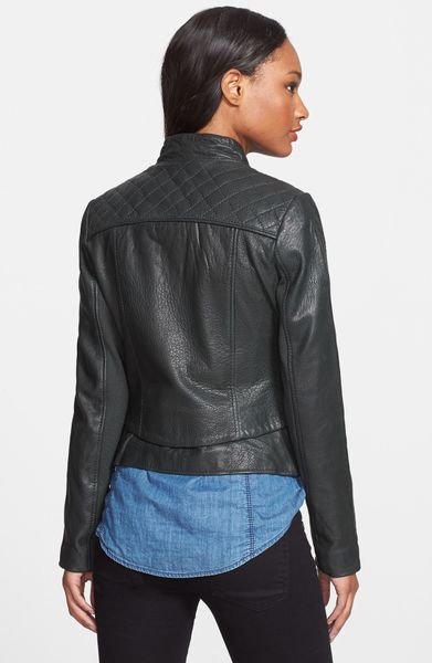 Michael Michael Kors Textured Leather Jacket in Black (Emerald) | Lyst
