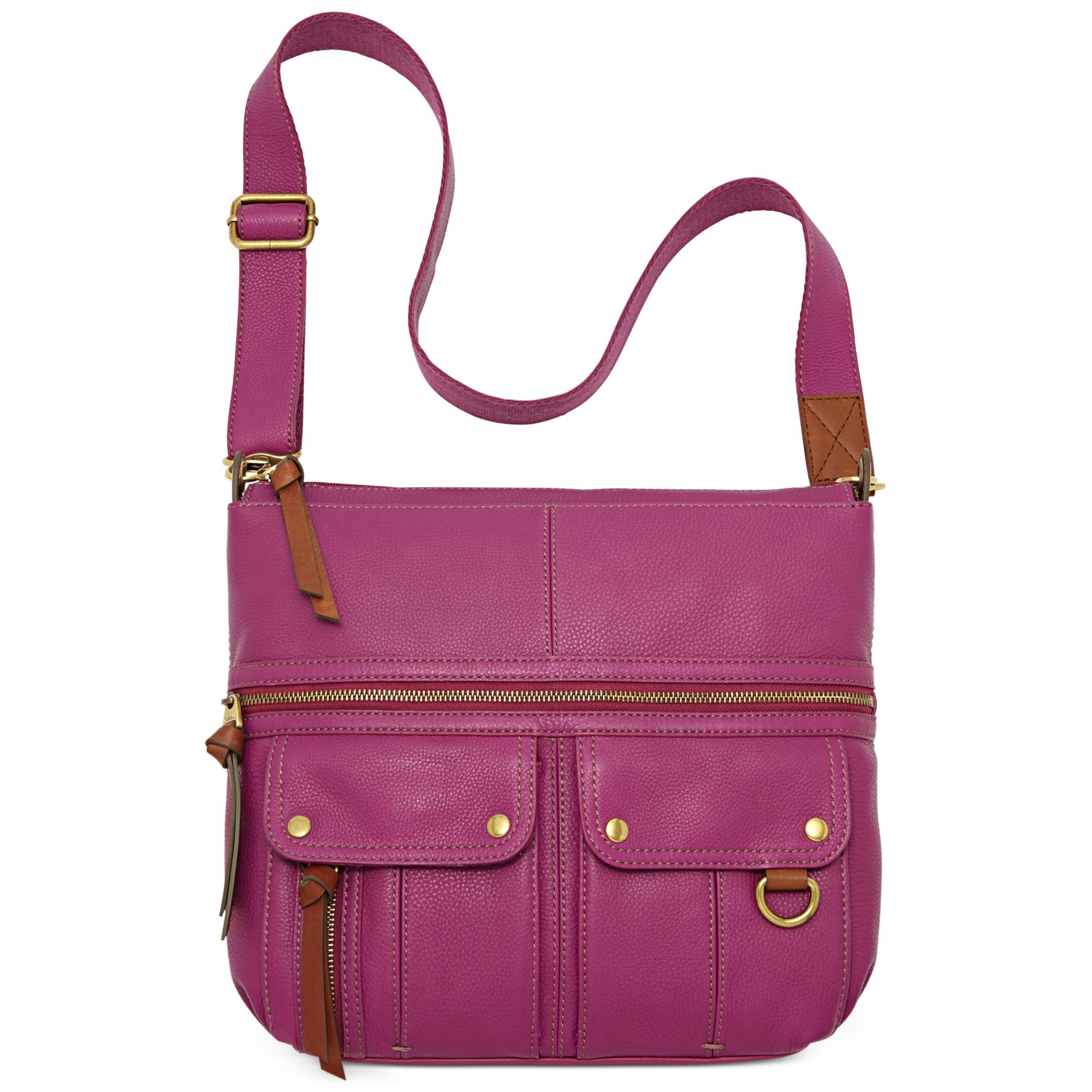 fossil zip top tote