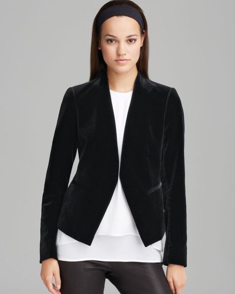 Download Theory Lanai Matte Velvet Open Front Jacket in Black | Lyst Yellowimages Mockups