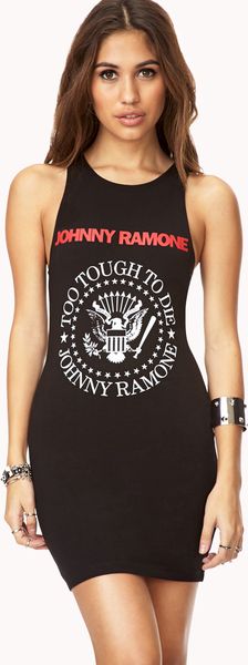 Forever 21 Johnny Ramone Tank Dress in Black (BLACKWHITE) | Lyst