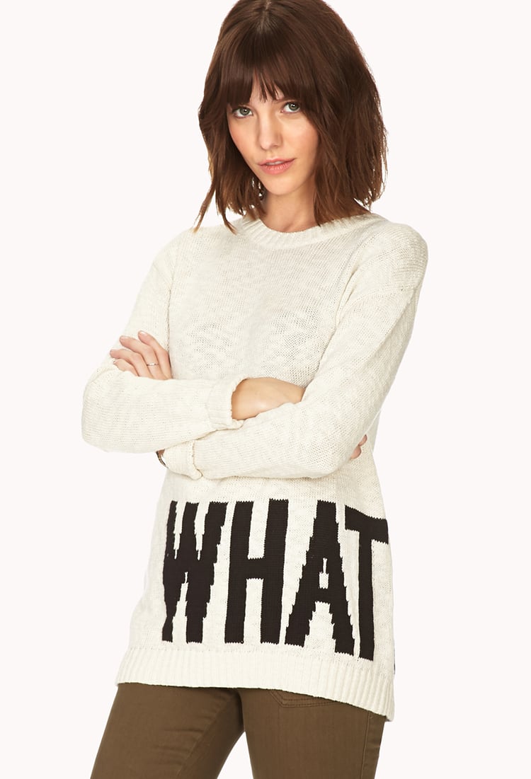Forever 21 Whatever Sweater in White (Creamblack) | Lyst