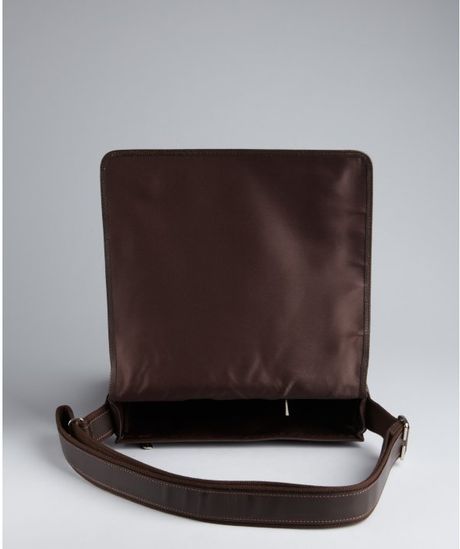 Longchamp Dark Brown Pebbled Leather Horizontal Crossbody Bag in Brown for Men | Lyst
