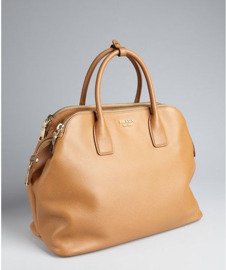 prada leather handbolsa white caramel