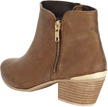 ankle boots with gold trim
