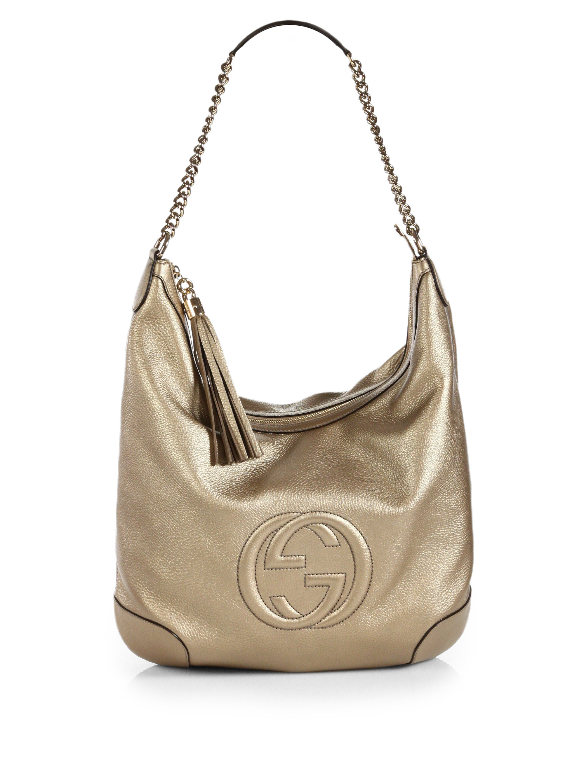 Gucci Soho Metallic Leather Chain Shoulder Bag in Gold (SUGAR) | Lyst