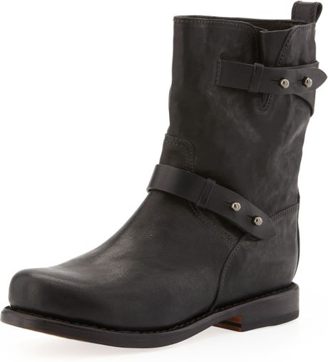flat moto boots