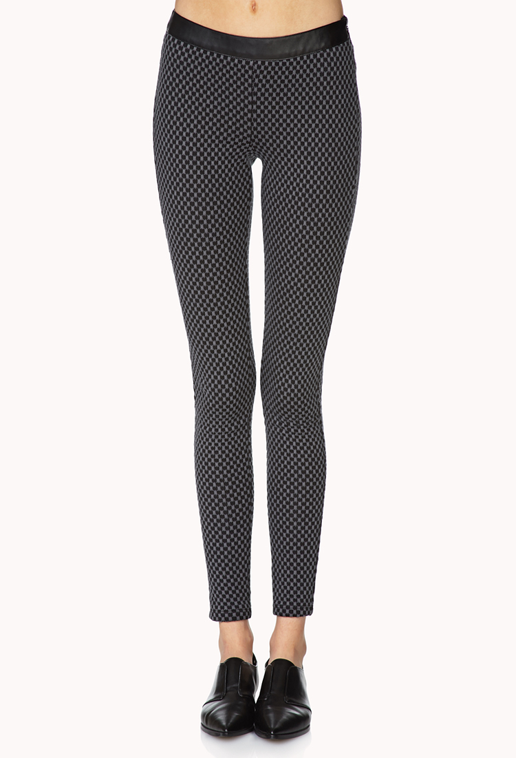 Forever 21 Standout Checkered Leggings in Black (Greyblack) | Lyst