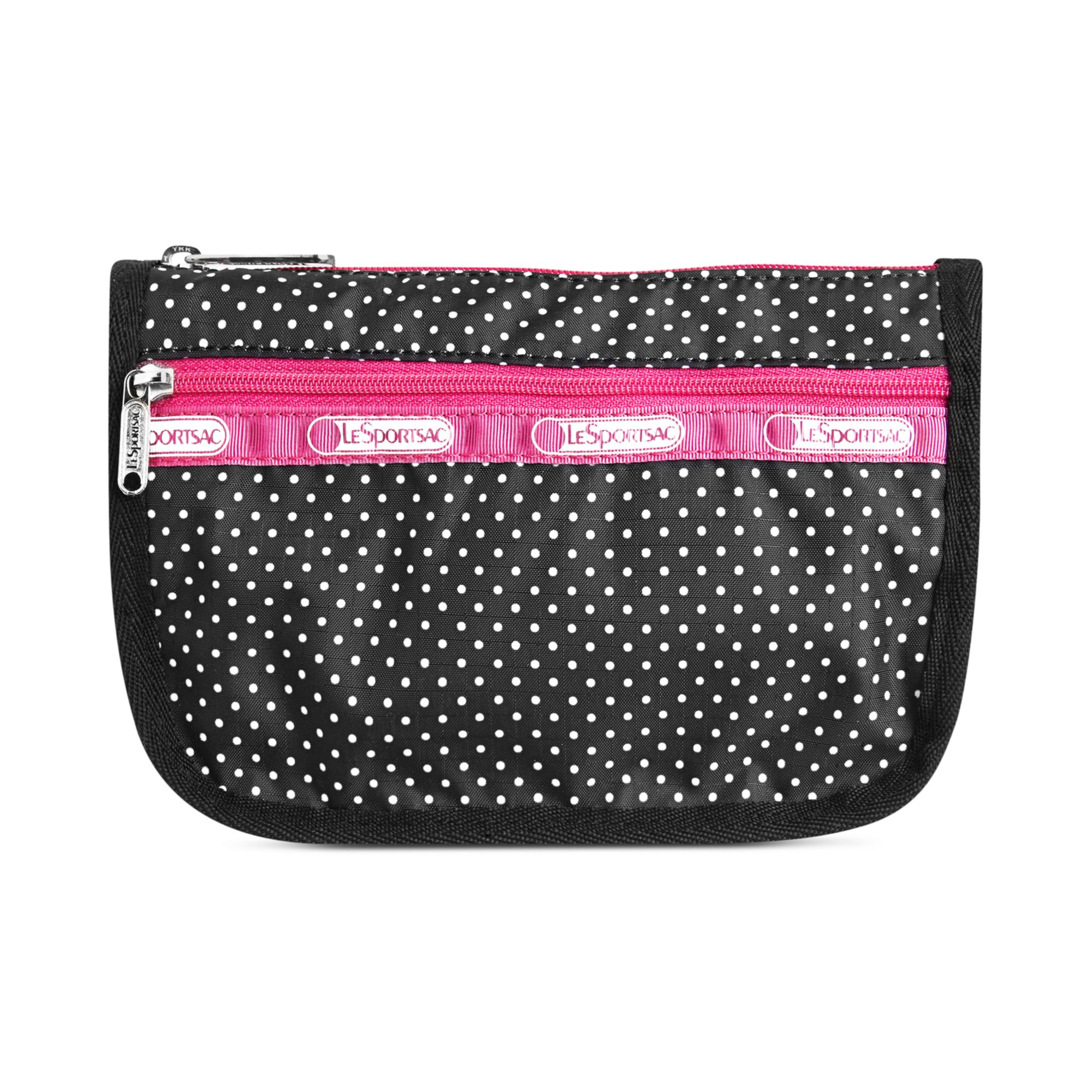 Lesportsac Printed Travel Cosmetic Bag in Black (Pin Dot Pink) Lyst